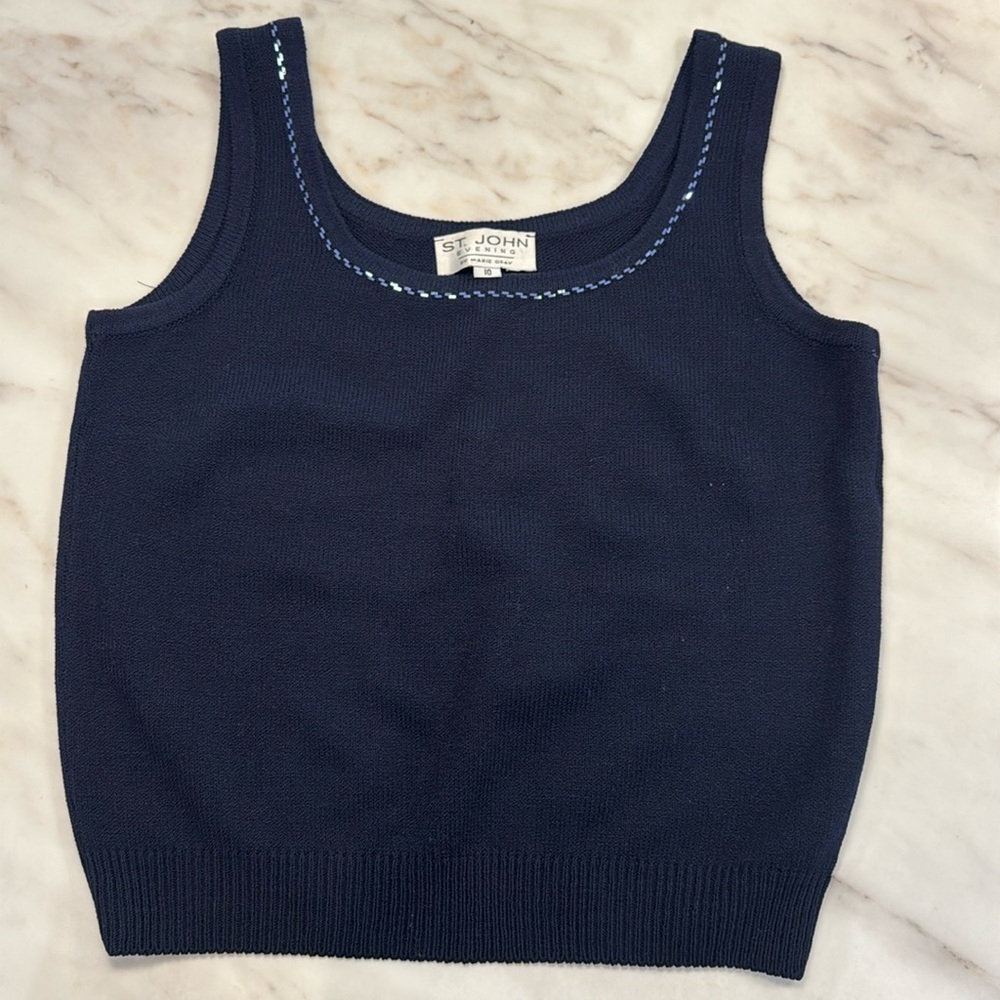 St John Navy Knit Shell